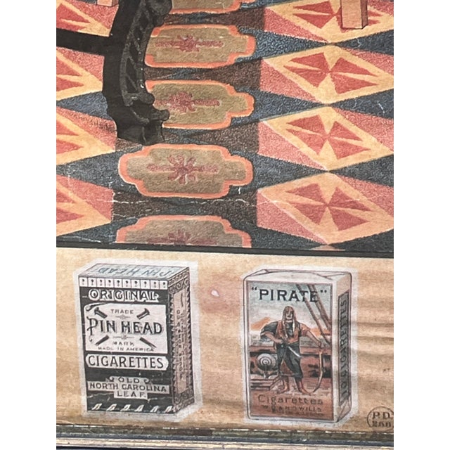 Figurative Antique Chinese Cigarette Advertising Calendar Print For Sale - Image 3 of 11