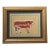Cow Bull Western Steer Minimalism Folk Art Americana Burnt Orange Yellow Original Oil Painting by Cleo Plowden For Sale