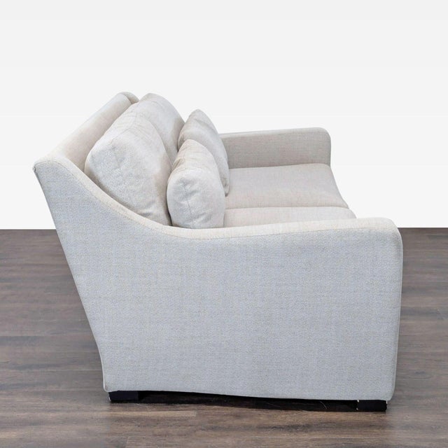 Crate & Barrel Crate and Barrel 3-Seat Modern Sofa in Light Herringbone Fabric For Sale - Image 4 of 7