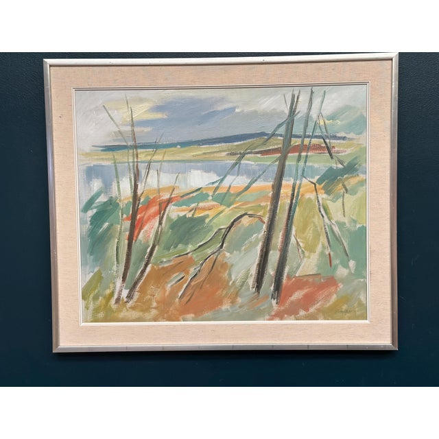 Birger Strååt, Landscape, 1950s, Oil Painting on Canvas, Framed For Sale - Image 9 of 18