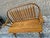 Farmhouse 1980s Vintage Windsor Style Spindle Back Solid Oak Bench, Made in Taiwan For Sale - Image 3 of 11
