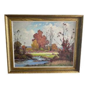 Mid 20th Century Anthony Buchta Landscape Painting, Framed