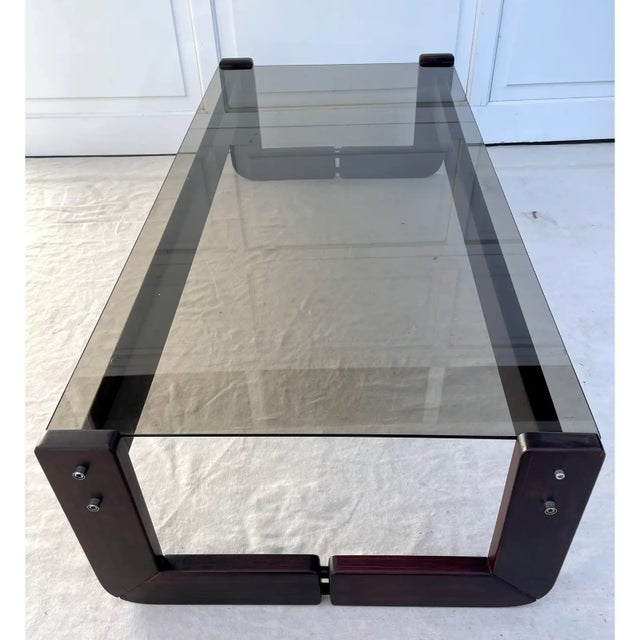 Mid-Century Modern 1970s Percival Lafer Brazilian Modernist Smoked Glass Coffee Table For Sale - Image 3 of 7