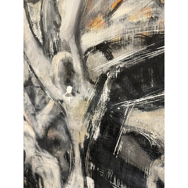 Wood Late 20th Century Large Gestural Expressionist Oil Painting on Masonite by Morris Blackman For Sale - Image 7 of 9