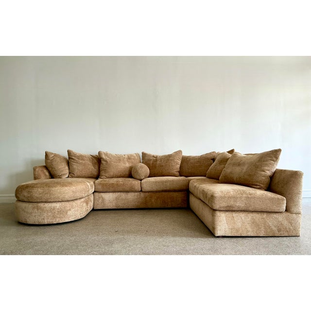 Kreiss Vintage Kreiss Boucle Chenille Sectional Sofa For Sale - Image 4 of 12