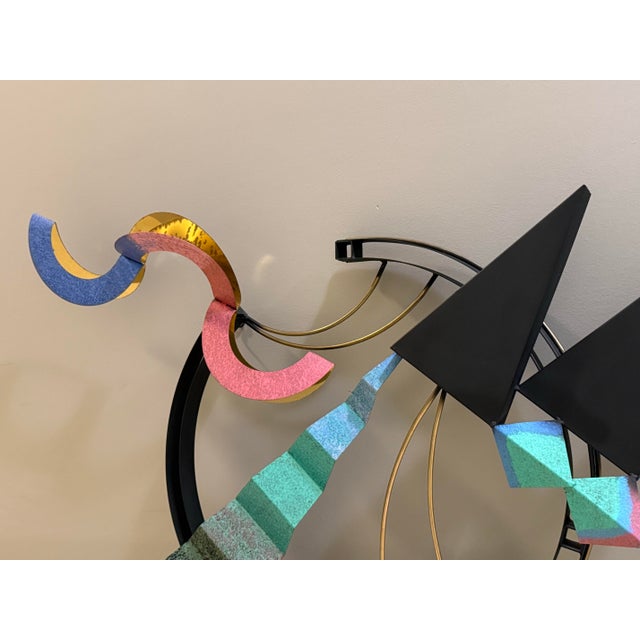 1990s Vintage 1996 Large Curtis Jeré Signed and Dated Postmodern Memphis Style Mixed Media Wall Sculpture - 45" For Sale - Image 5 of 14