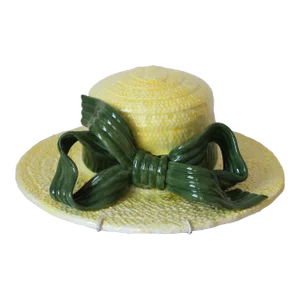 Vintage Italian Yellow Sun Hat Wall or Table Top Decor