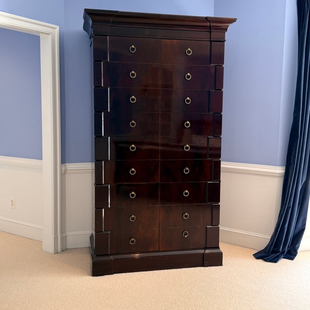 Thomas Pheasant for Baker Flame Mahogany Armoire For Sale - Image 10 of 12