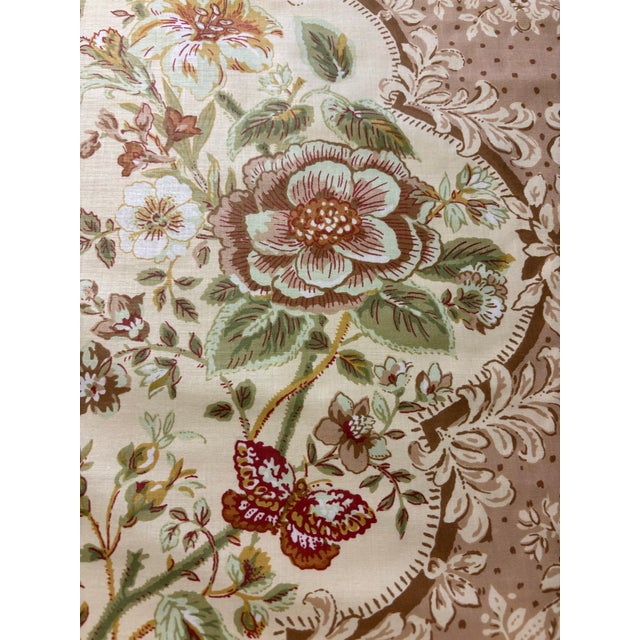 12 yards of classic Jack Valentine fabric featuring a light rose background with lime green, ruby red and brown flowers...