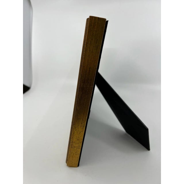 Vintage Italian Red Bole Gold Gilt Wood, Easel Back Picture Frame Under Glass For Sale In Los Angeles - Image 6 of 14