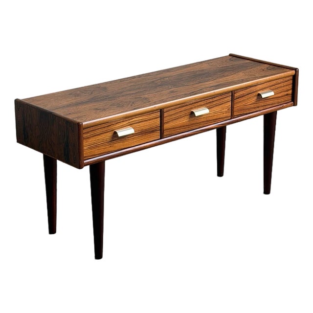Rosewood Entry Table Small Three Drawer Denmark 1960s For Sale