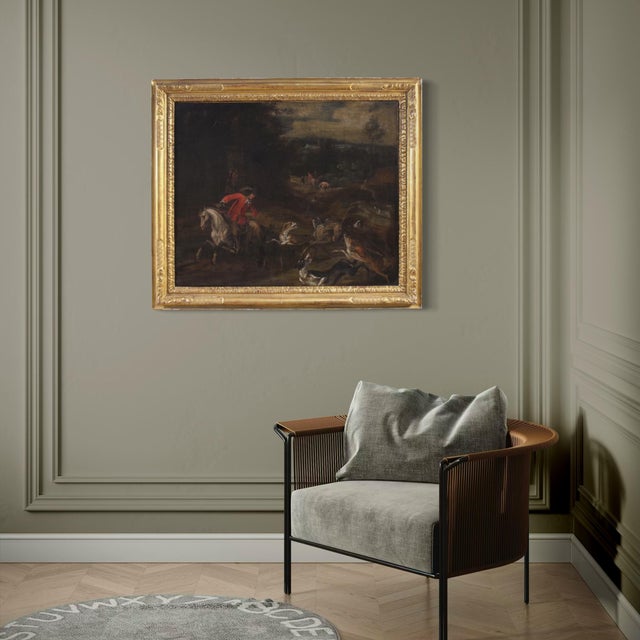Italian Artist, Deer Hunting Scene, 1770, Oil on Canvas, Framed For Sale - Image 14 of 16