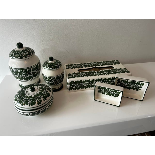 Vintage Mexican Pottery Vanity or Dressing Table Set- 6 Pieces For Sale In Miami - Image 6 of 11