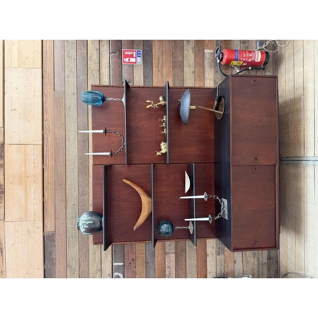 Brown Scandinavian Wooden Shelf, 1960s For Sale - Image 8 of 10