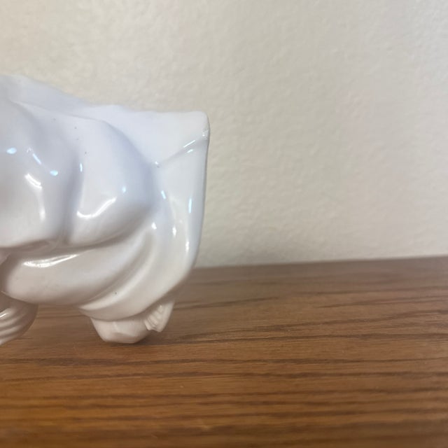 White Mid-20th Century Japanese Blanc De Chine Style White Porcelain Seated Okimono Figurine For Sale - Image 8 of 8