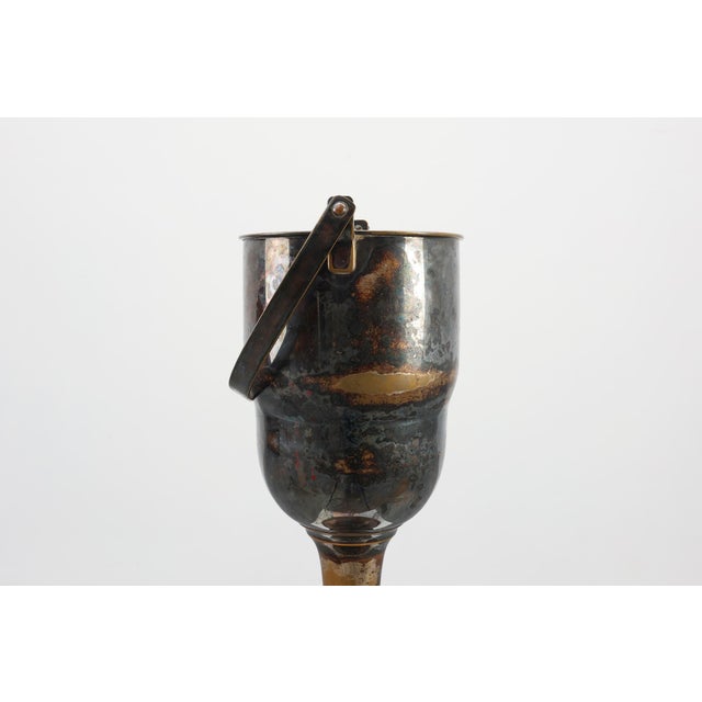 Art Deco Silvered Copper Champagne Bucket on Stand, France, 1910s For Sale - Image 5 of 15