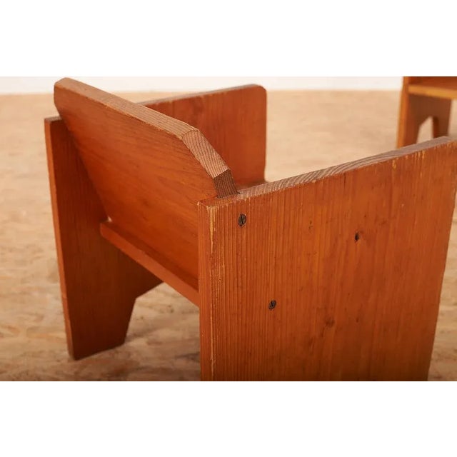 Set of Children's Chairs in Fir, Switzerland, 1940s or 1950s For Sale - Image 6 of 11