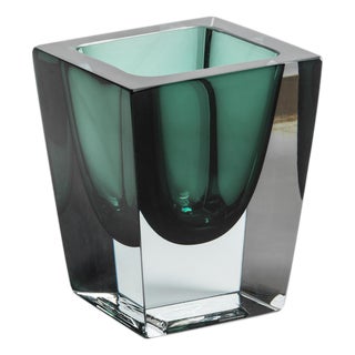 Carrara Polished Green Glass Vase, 4" For Sale