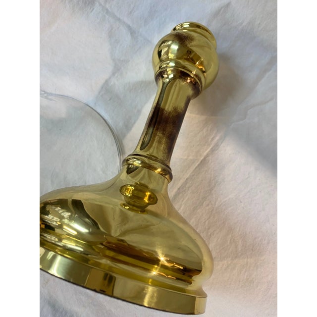Glass Hurrricane With Gold Base For Sale - Image 12 of 13