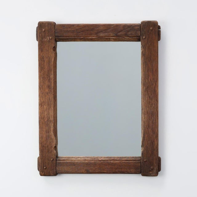 Antique Rustic Oak Wall Mirror, France, 1820s For Sale - Image 11 of 11