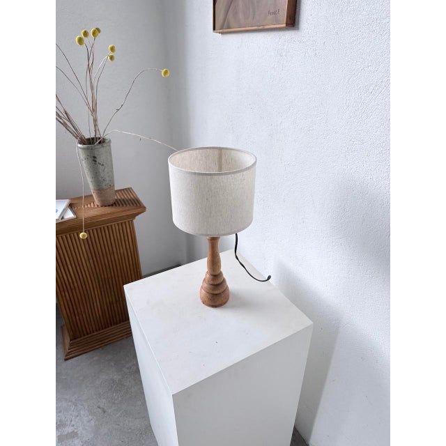 Light Oak Wood Desk Lamp, 1950s For Sale - Image 6 of 13