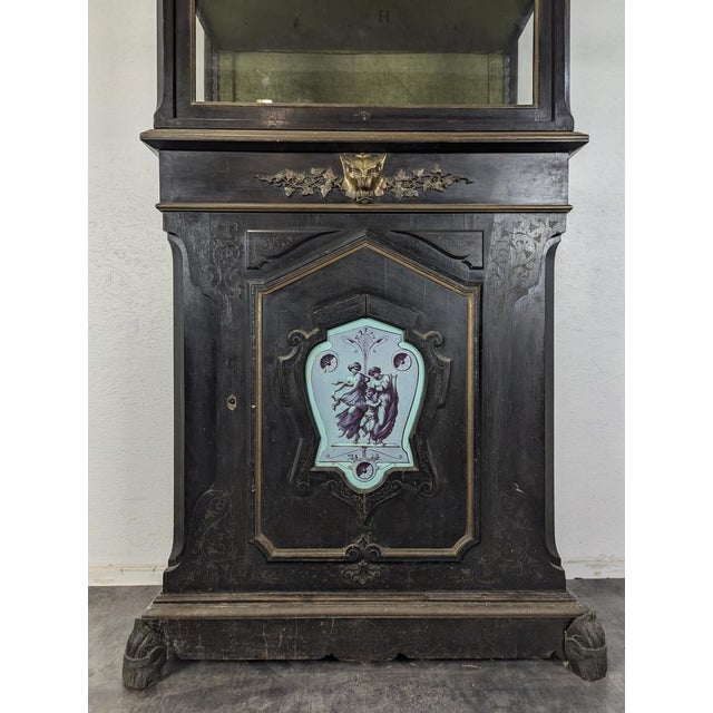Napoleon III Display Cabinet with Porcelain Plaque For Sale - Image 4 of 14