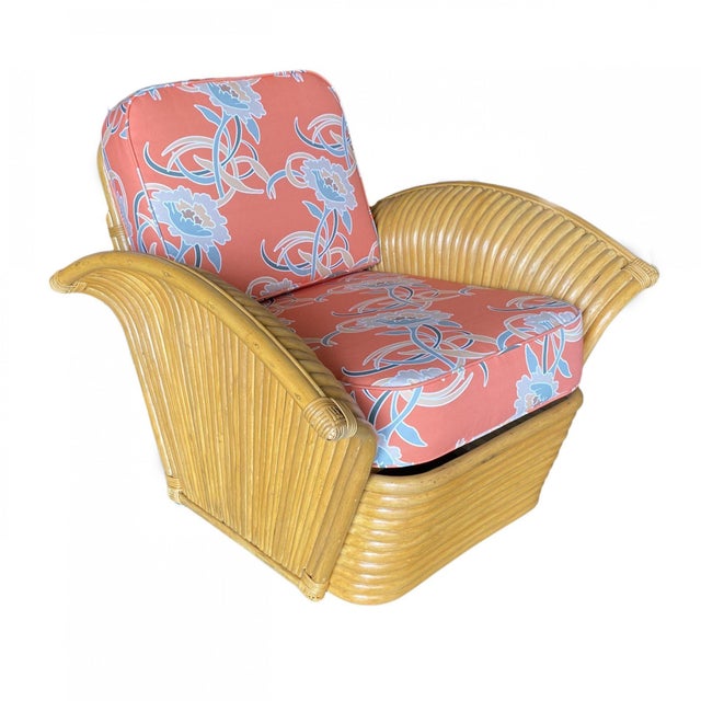 Art Deco Restored Rattan "Golden Girls" Sofa & Lounge Chairs Livingroom Set For Sale - Image 3 of 14