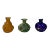 Contemporary Distressed Look Color Glass Small Bottle Vases- 3 Pieces For Sale