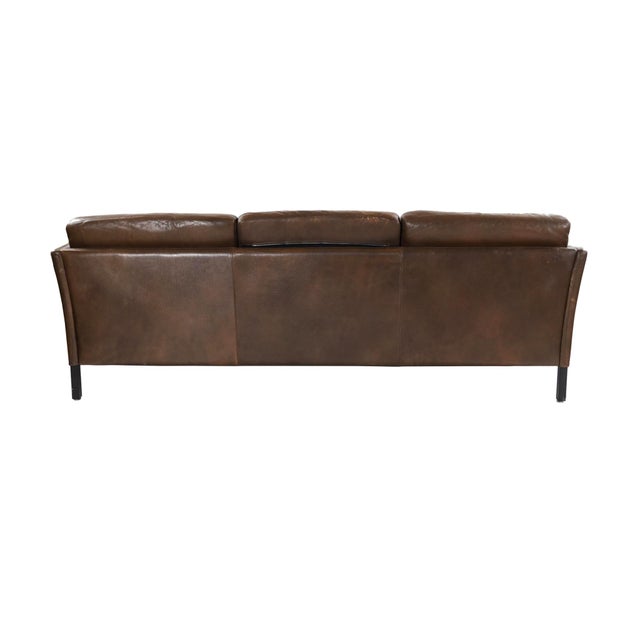 1960s Danish Modern Brown Leather Sofa By Mogens Hansen Chairish