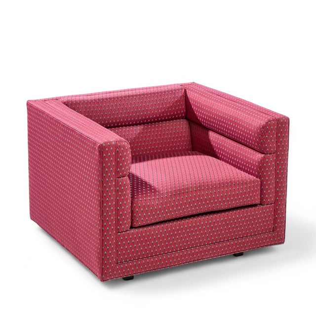 Roger Sprunger for Dunbar Mid Century Channel Cube Lounge Chairs - Pair For Sale - Image 12 of 12