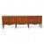 A monumental antique Italian sideboard with a marble top, richly figured wood case, decorative marquetry, and a long six-...