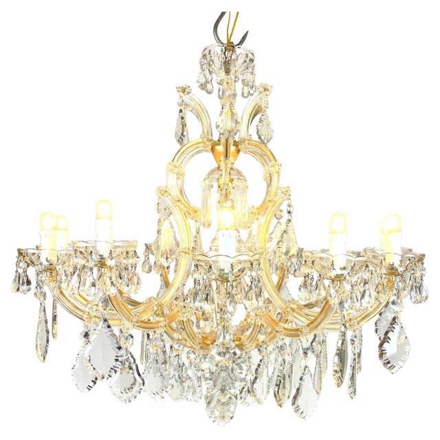 Antique Italian Maria Theresa Style Crystal Chandelier, 1950s For Sale - Image 13 of 15
