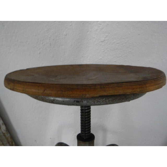 Brown Vintage Four-Foot Stool, 1960 For Sale - Image 8 of 9