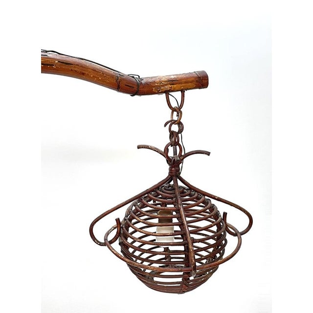 Mid-Century Italian Bamboo and Rattan Floor Lamp, 1950s For Sale - Image 15 of 18
