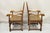 Antique Vanleigh Carved Oak Italian Renaissance Style Throne Arm Chairs - A Pair For Sale - Image 9 of 12