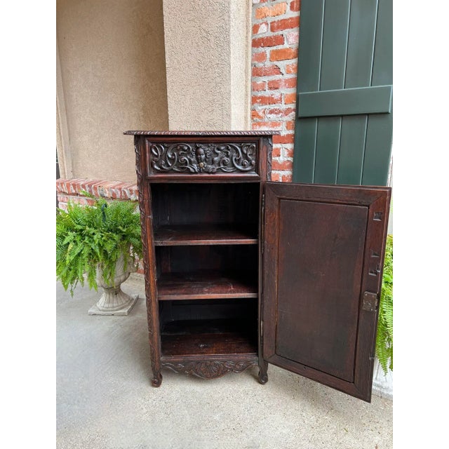 Antique French Cabinet Carved Oak Demeter Harvest Cornucopia Greek Goddess For Sale - Image 11 of 12