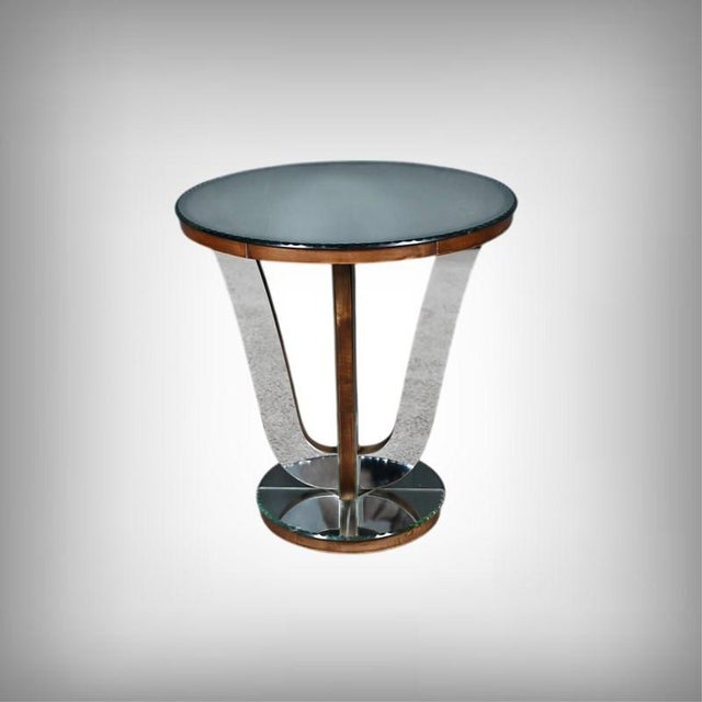 This elegant little Art Deco pedestal table captivates with its sculptural appearance and refined brilliance. Its...