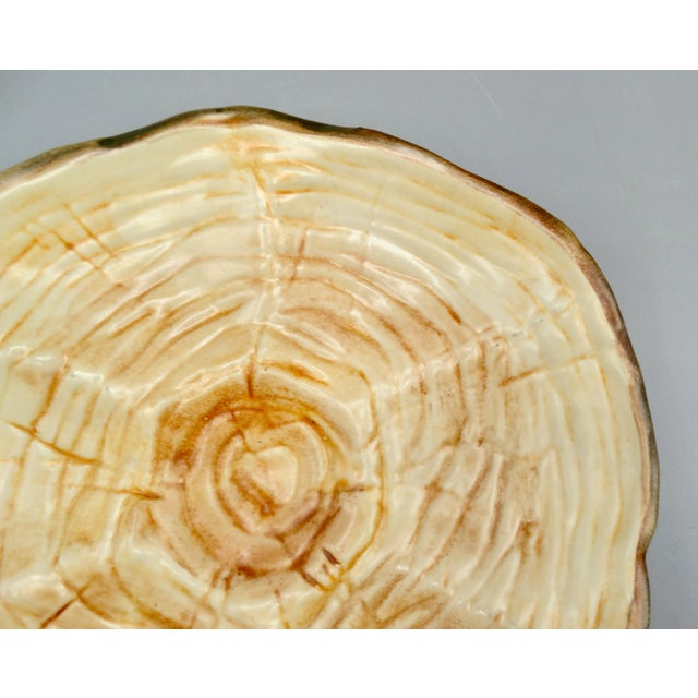 French Trompe l'Oeil Faux Bois Glazed Organic Oyster Plate For Sale - Image 12 of 12