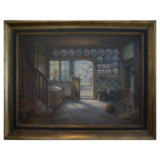 Interior, Johannes Harders, 1950s, Oil on Canvas For Sale