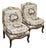 Vintage Tiny Walnut and Chintz Slipper Chairs With Attached Down Cushions - A Pair For Sale