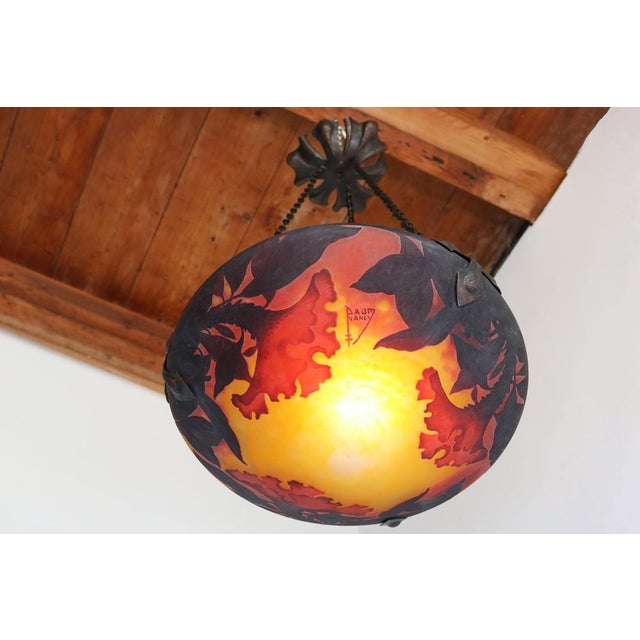 Black French Art Nouveau Pendant Light, 1900 For Sale - Image 8 of 14