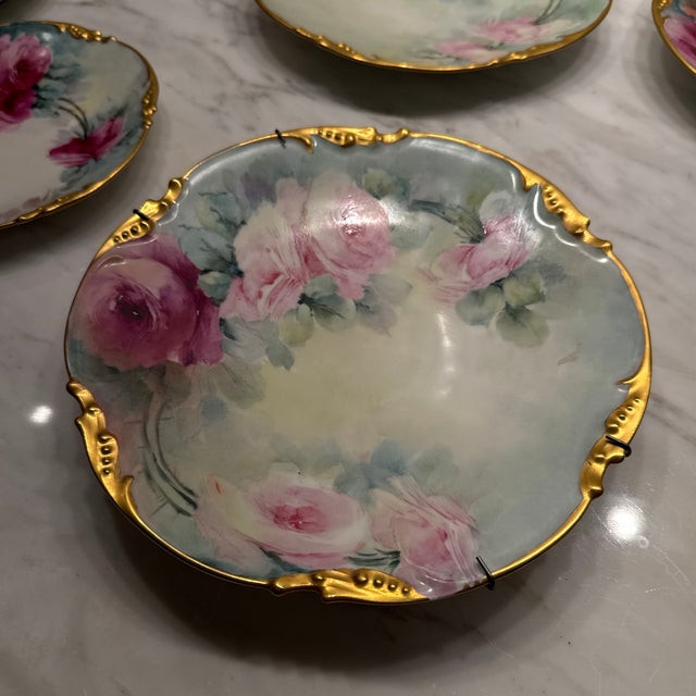 French Limoges Hand Painted Porcelain Plates For Sale - Image 10 of 12