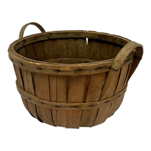 Antique Late 1800s Splint Oak Apple Gathering Basket