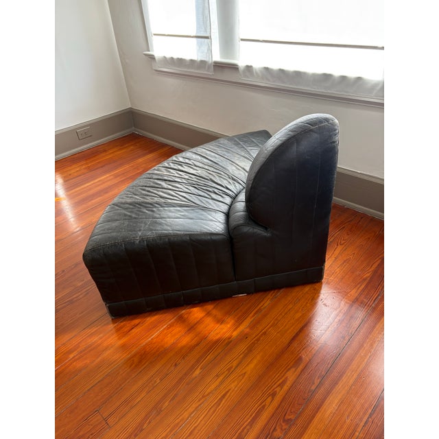 Roche Bobois 1980s Post Modern Roche Attributed to Roche Bobois Leather Round Chairs For Sale - Image 4 of 12