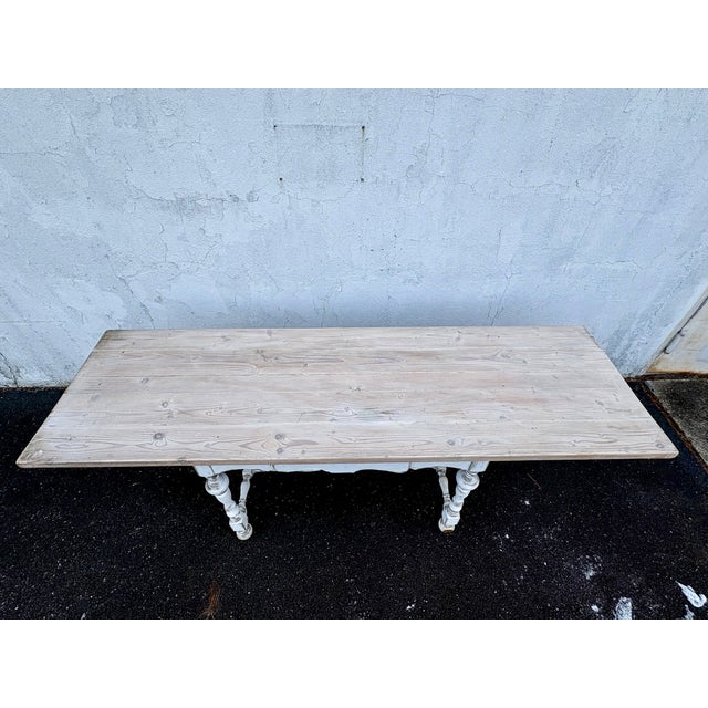 Sand Farmhouse Rustic Vintage Wood Dining Set For Sale - Image 8 of 10