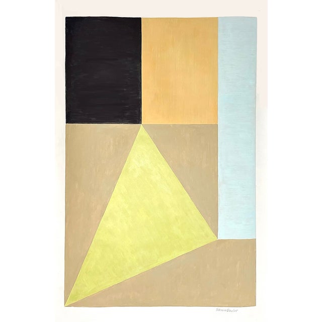 Mixed Media Geometric With Muted Tones For Sale