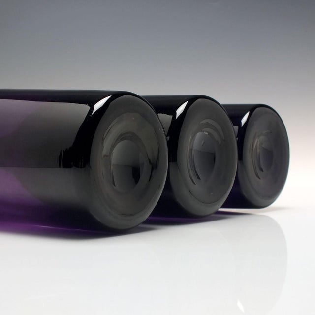 Victorian Amethyst Glass Serving Bottles, 1830s, Set of 3 For Sale - Image 6 of 7