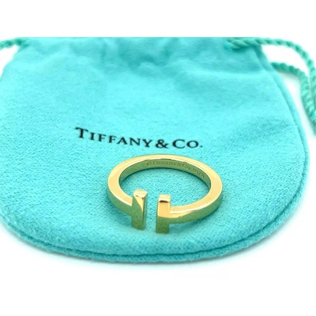 Metal Tiffany & Co. T Square 18k Yellow Gold Band Ring For Sale - Image 7 of 7