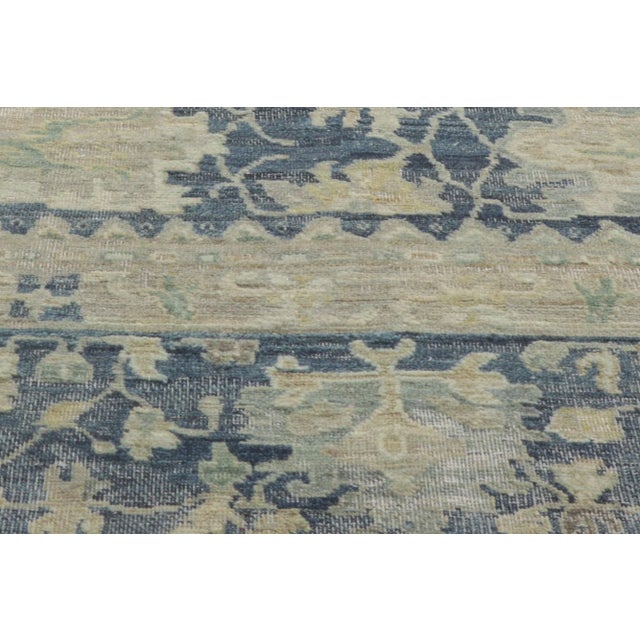 2000 - 2009 Vintage Modern Blue Distressed Rug - 09'08 X 13'09 For Sale - Image 5 of 9