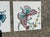 Mid-Century Modern Hand-Painted Butterfly Ceramic Tiles, Spain, Set of 7 For Sale - Image 4 of 7